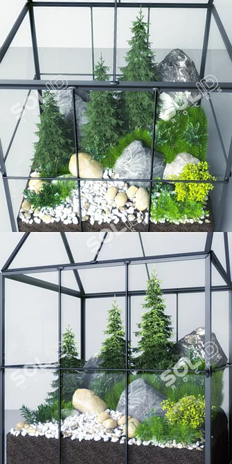 Geometric Mini Greenhouse Terrarium 3D model image 2