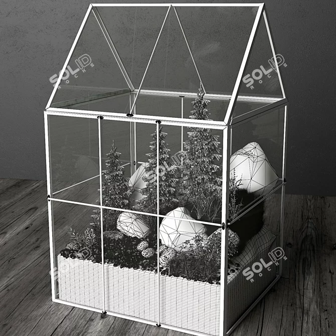 Geometric Mini Greenhouse Terrarium 3D model image 3