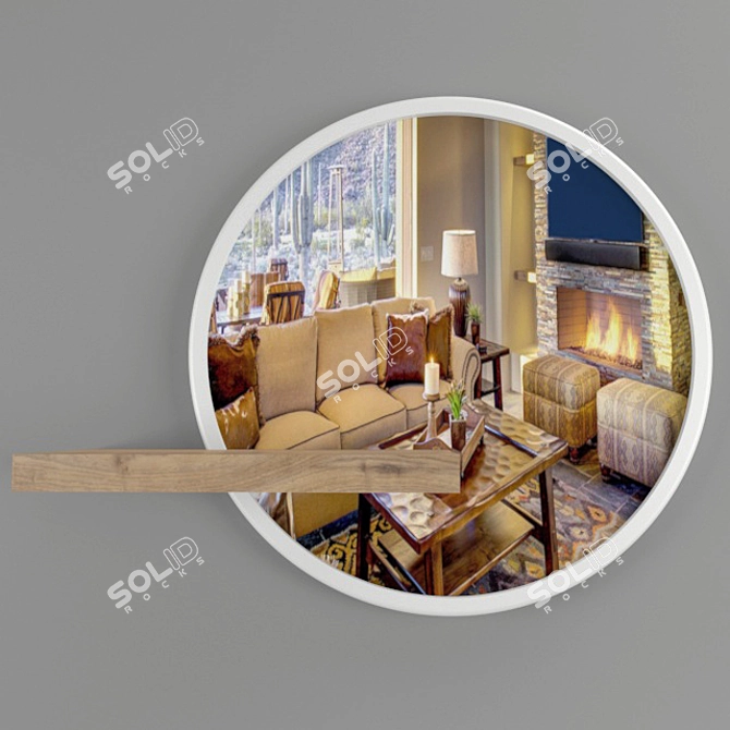 Sleek Circle Mirror 3D model image 2