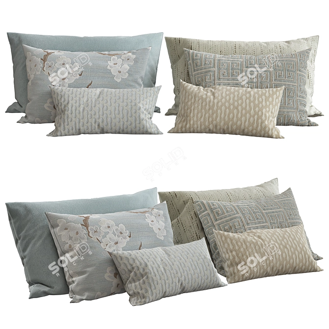 Artistic Cushions for Elegant Decor 3D model image 1