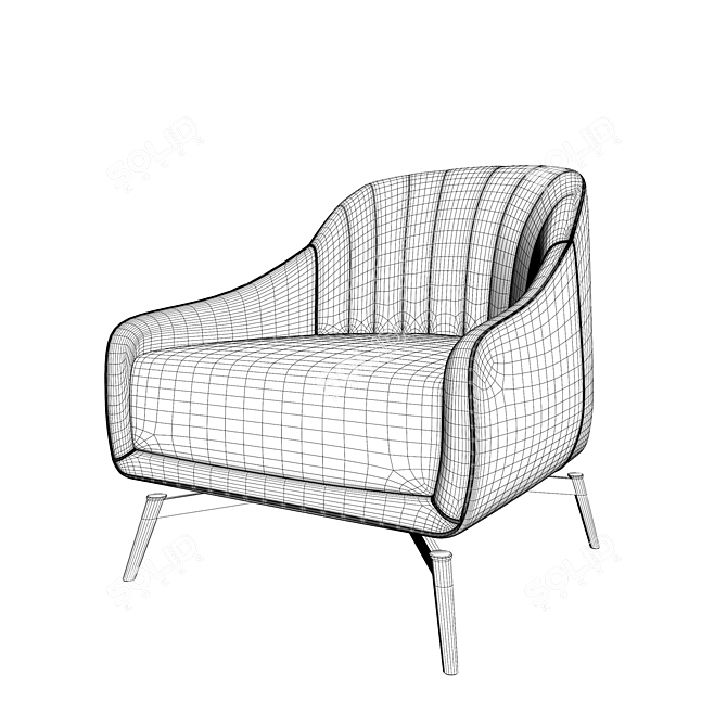 Luxury Natuzzi Felicità Armchair  3D model image 3