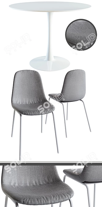 JYSK LYSTRUP Chair + RINGSTED Table Set 3D model image 2