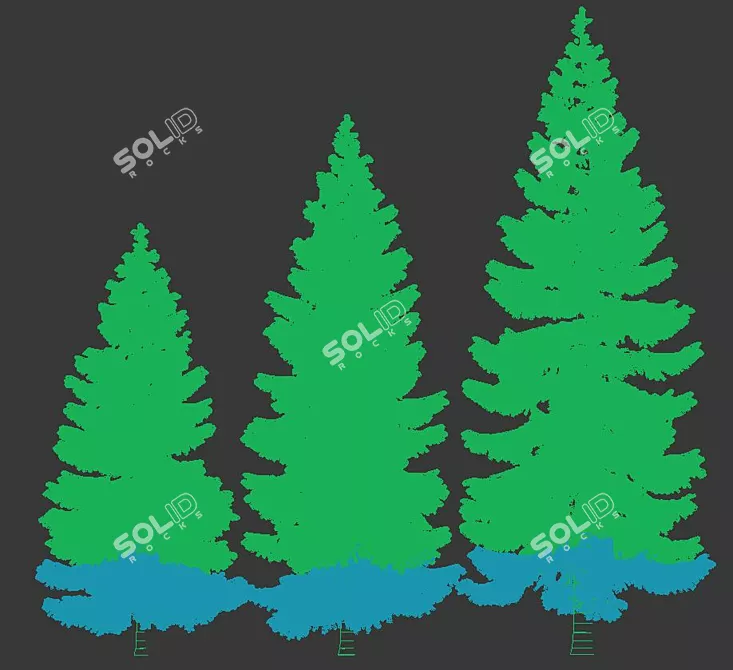 Snow-Covered Fir Tree Collection 3D model image 5