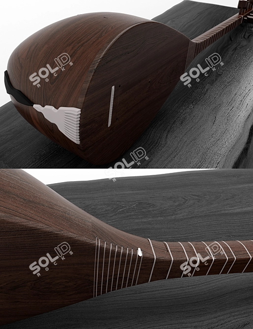 Authentic Azerbaijani Saz Instrument 3D model image 2