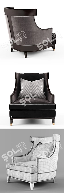 Luxury Ferris Rafauli Armchair: Elegant Design 3D model image 2