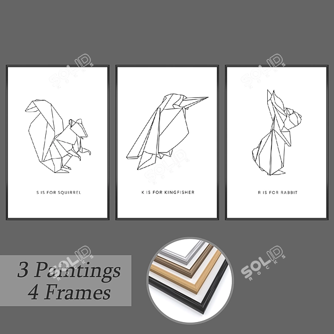 Versatile Wall Art Set 3D model image 1