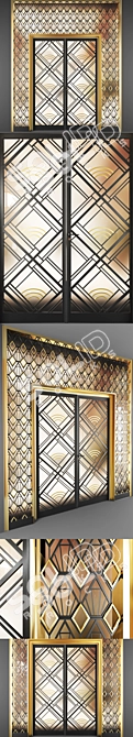 Contemporary 2-Panel Interior Door 3D model image 2