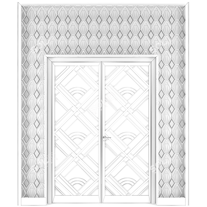 Contemporary 2-Panel Interior Door 3D model image 3