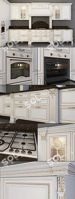 Florence 2 Kitchen Set: Stylish and Spacious 3D model image 2