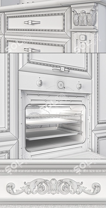 Florence 2 Kitchen Set: Stylish and Spacious 3D model image 3