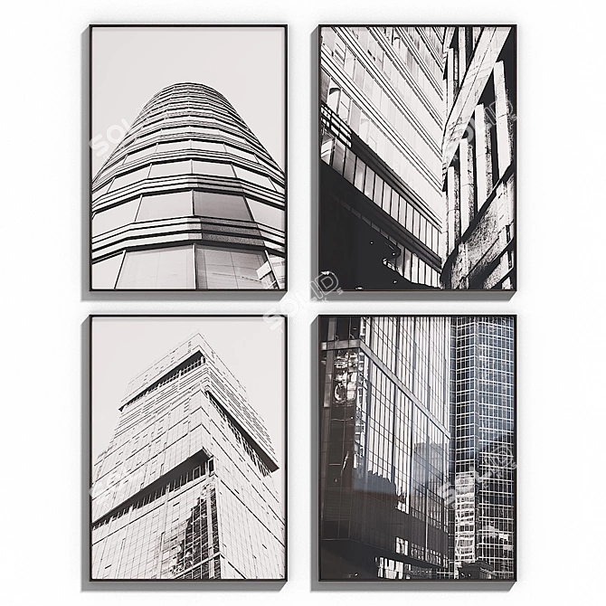 InteriorsHome Poster Set: 4 Frames, A1 Size 3D model image 1