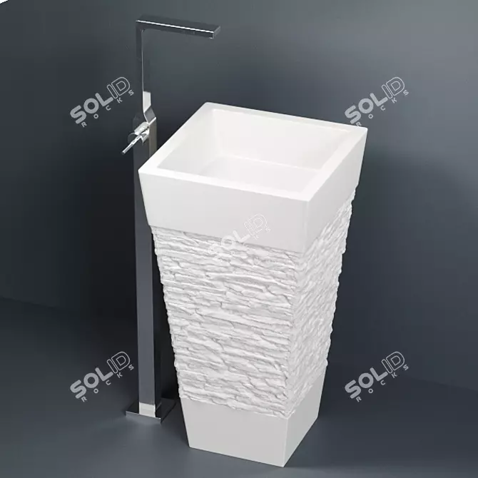 Luxury Limestone Marble Basin SP19 3D model image 1