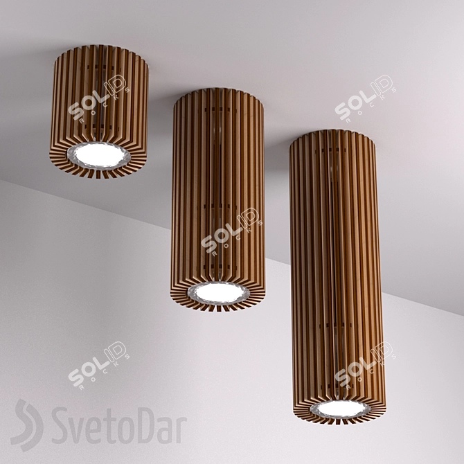 Wooden Katakan Pendant Lights 3D model image 1