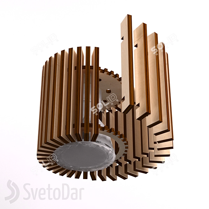 Wooden Katakan Pendant Lights 3D model image 2