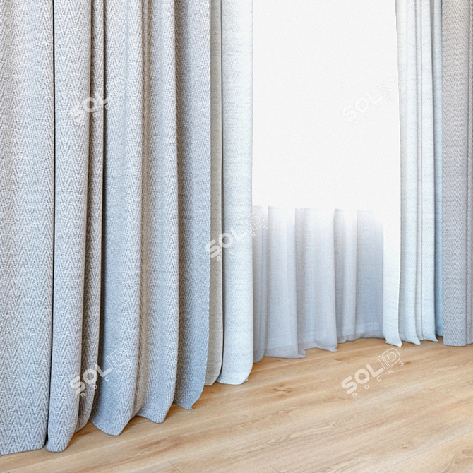 Elegant Sheer Curtains  3D model image 2