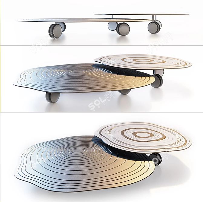 Silver Ring Coffee Table: Chic and Contemporary 3D model image 1