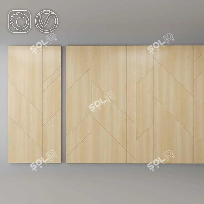 Modern Wood 3D Panel 3D model image 1
