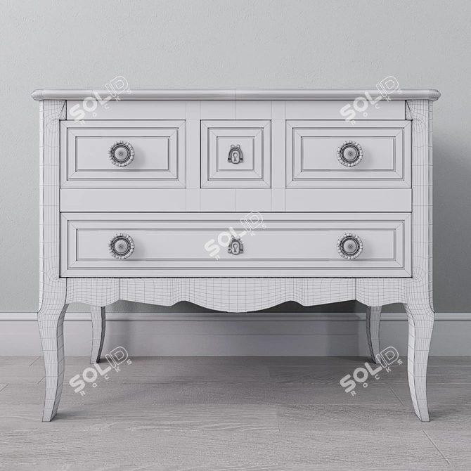 Beechwood Transition Chest - Antique Metal Handles 3D model image 2