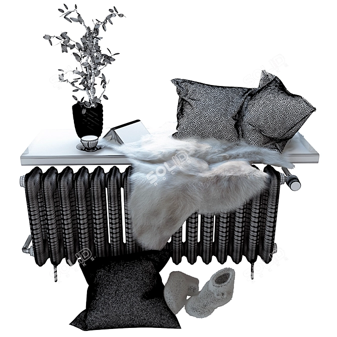 Cozy Window Sill Decor 3D model image 3