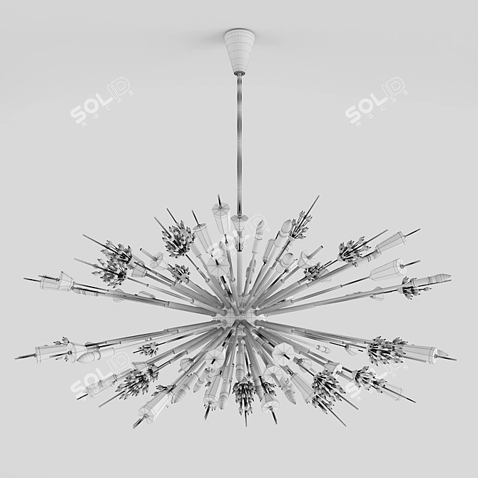 Modern Glass Chandelier - Metropolitan 3D model image 2