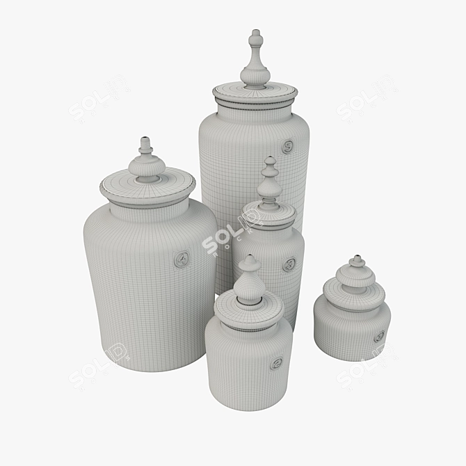 Luxury Bathroom Accessory Set 3D model image 1