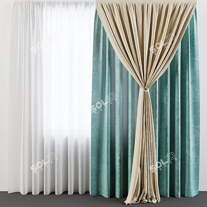 Easy-Assembly Curtain - 2800cm Height 3D model image 1