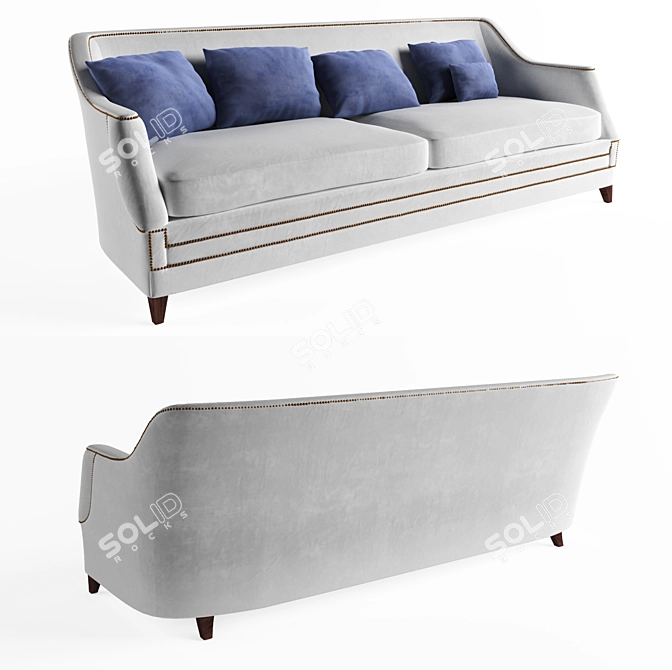 Modern Aspen Sofa in Two Color Options 3D model image 1