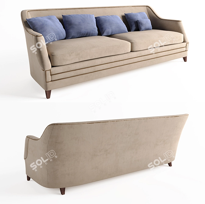 Modern Aspen Sofa in Two Color Options 3D model image 2