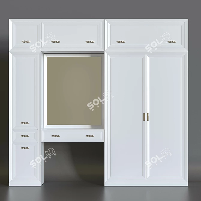 Modern Classic Entryway Cabinet 3D model image 1