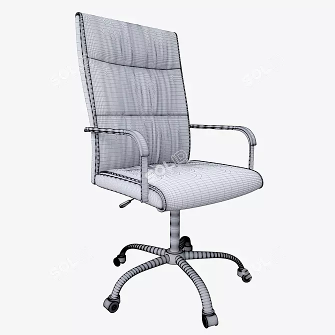 Executive Comfort Black Chair 3D model image 2