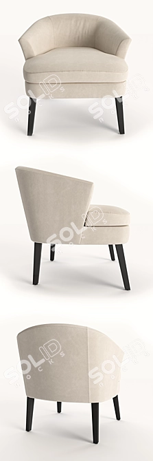 Modway Bounce Wood Armchair 3D model image 2