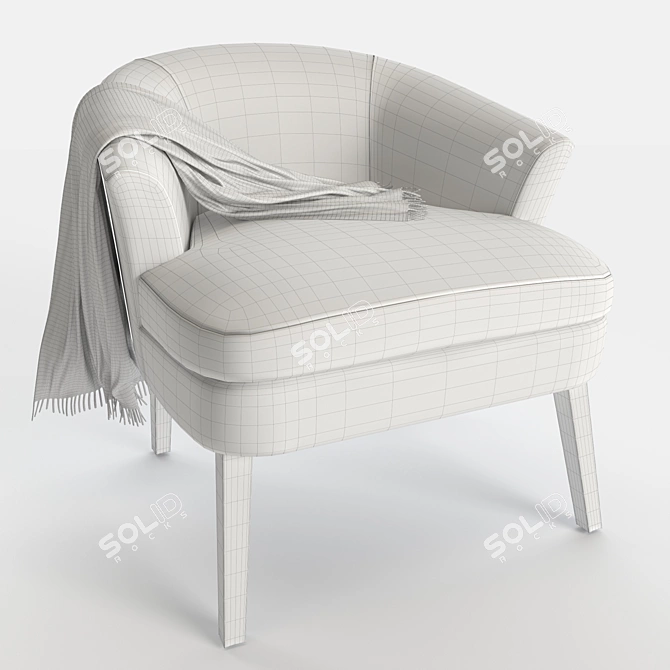 Modway Bounce Wood Armchair 3D model image 3