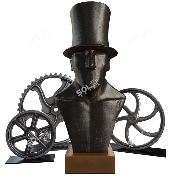 Distinguished Stovepipe Hat Gent 3D model image 1