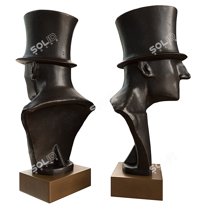 Distinguished Stovepipe Hat Gent 3D model image 2