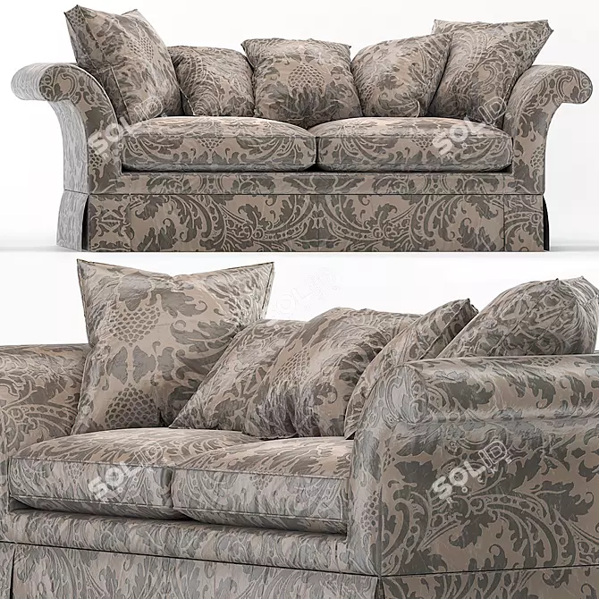 Regal Estates Sofa: George IV Elegance 3D model image 1