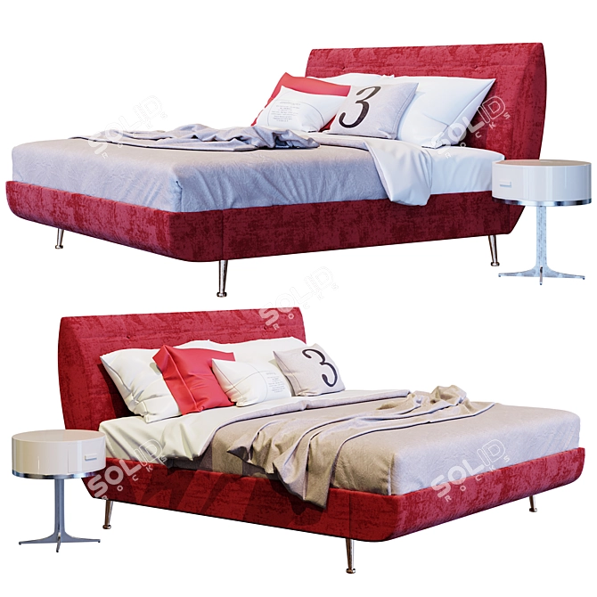 Elegant Double Bed - Creazioni Ambrogio 3D model image 1