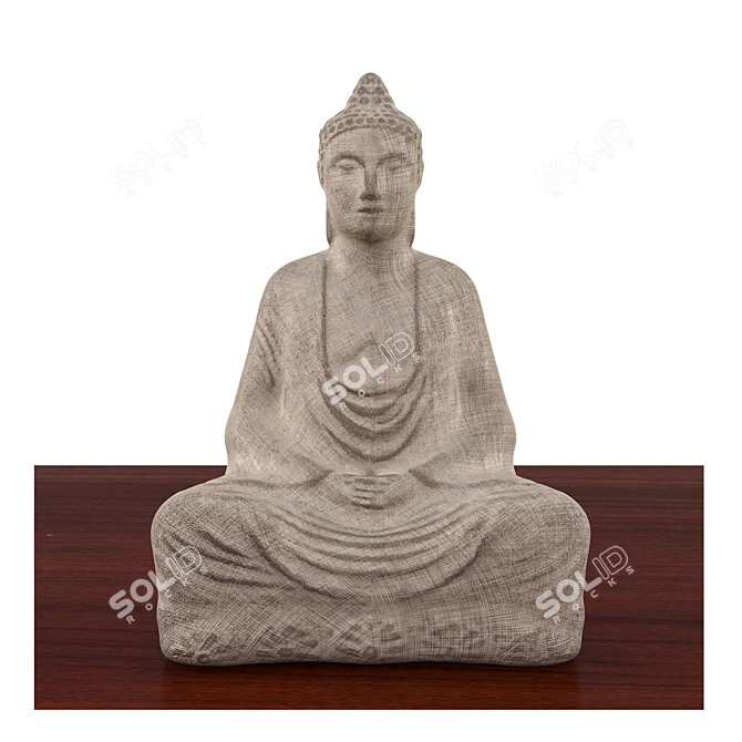 Serene Buddha Statue: Peaceful Craftsmanship 3D model image 1