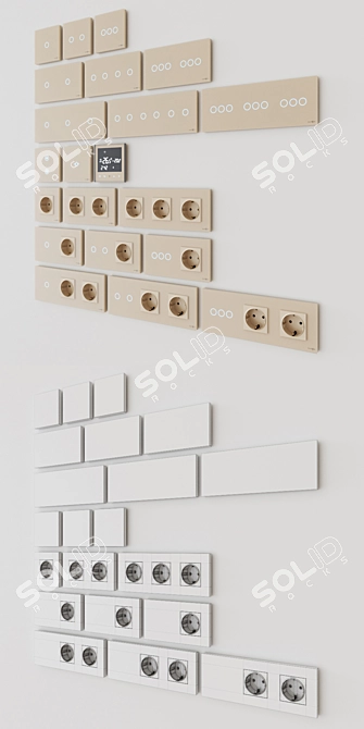 Elegant Gold TouchMe Switches 3D model image 3