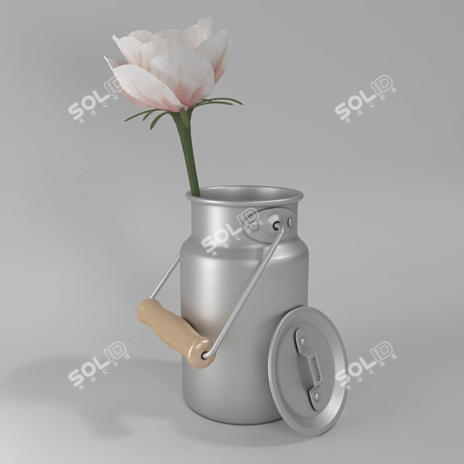 Aluminum water bottle 3D model image 1