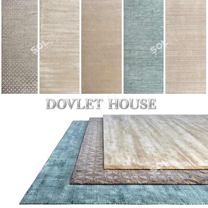 DOVLET HOUSE 5-Piece Carpets (Part 320) 3D model image 1