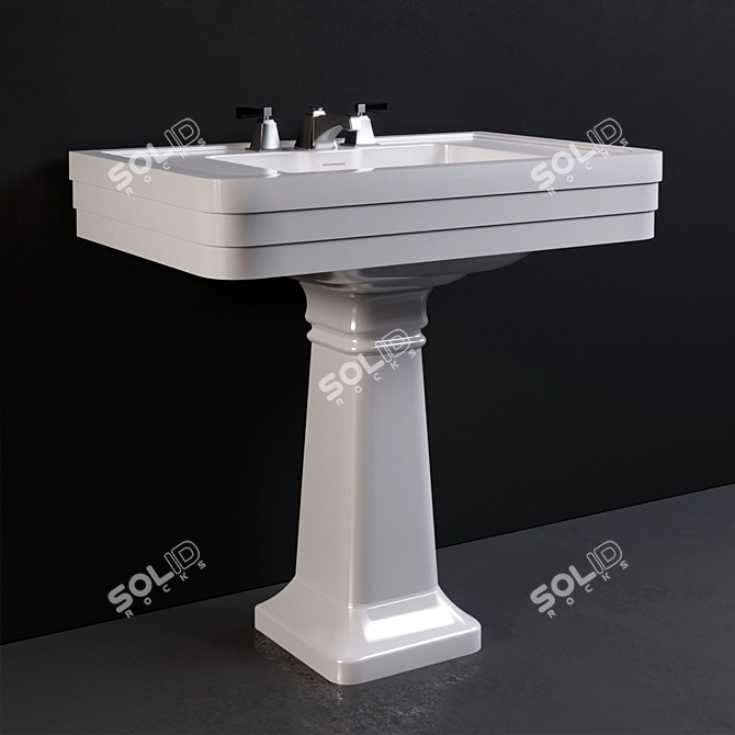 Elegant NOBEL Basin with Pedestal 3D model image 1