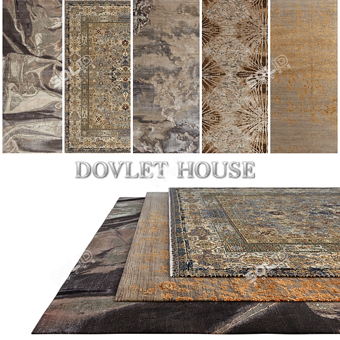 DOVLET HOUSE Carpets - Set of 5 (Part 326) 3D model image 1