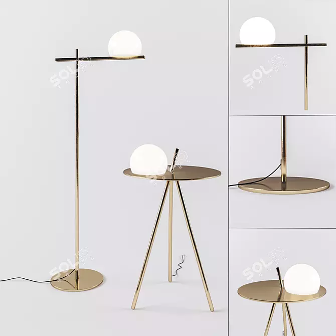 Elegant Circ Estiluz Floorlamp 3D model image 1