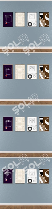 4-Piece Wall Paintings Set 3D model image 3