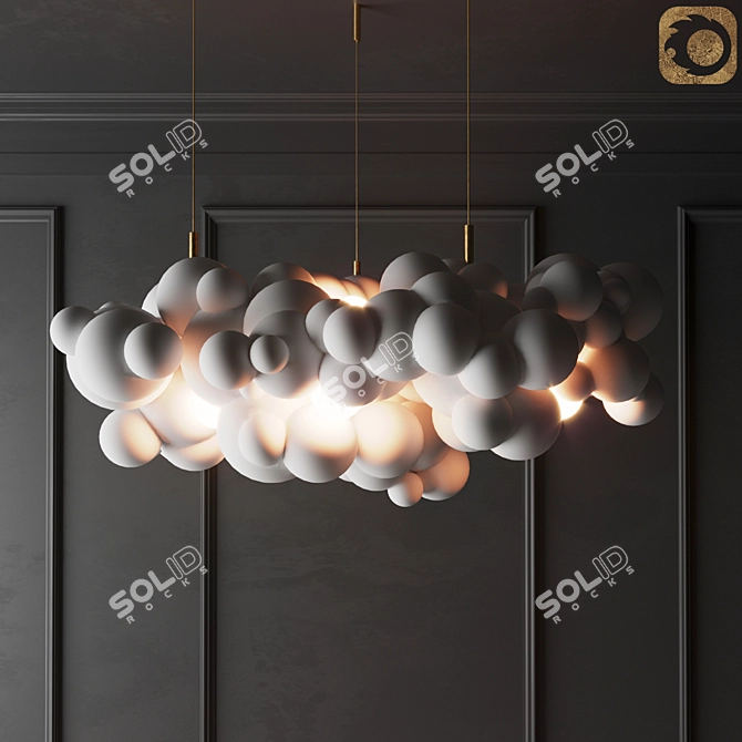 Celestial Cloud Chandelier 3D model image 1