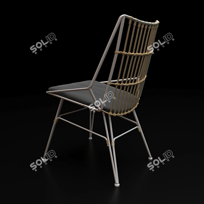 Stylish Rattan Mira Chair 3D model image 3