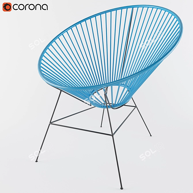 Elegant Floral Accent Chair 3D model image 1