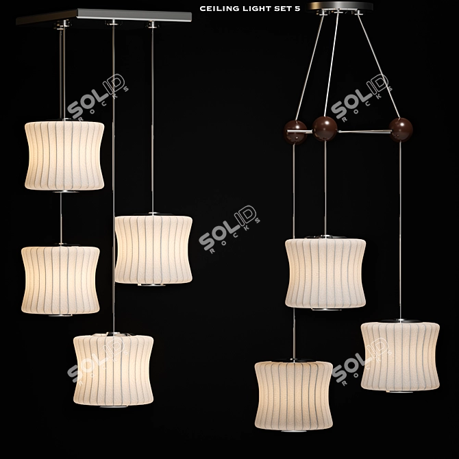 Versatile Ceiling Light Set 3D model image 1