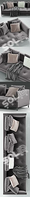 Luxurious Minotti Andersen Quilt Sofa 3D model image 2