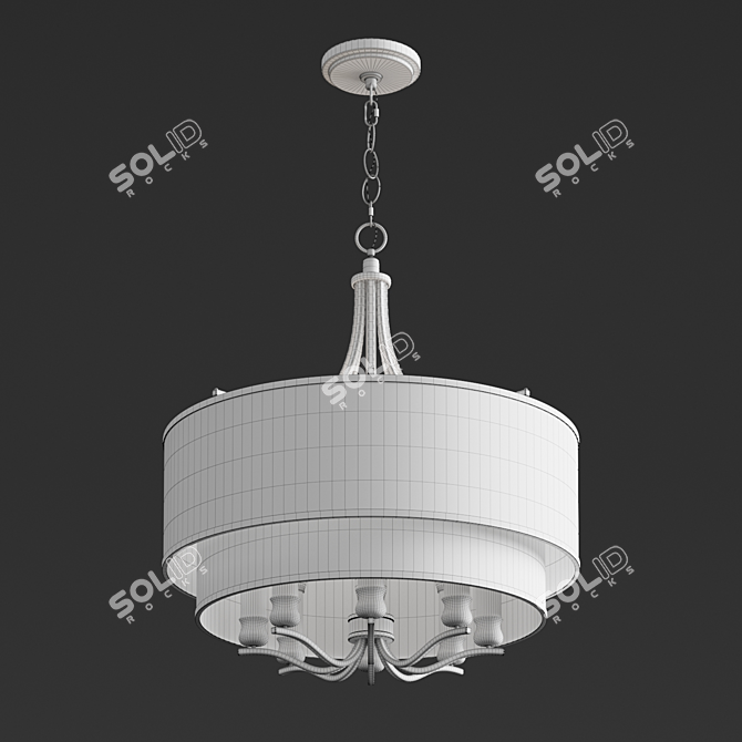 Antique Brass 6-Light Pendant: Nor 3D model image 2